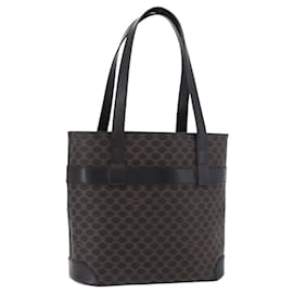 Céline CELINE Macadam Canvas Tote Bag PVC Leather Black Gold