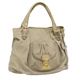 Miu Miu Hand Bag Leather 2way Beige Gold