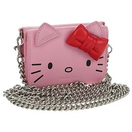 BALENCIAGA Mini Chain Wallet Kitty Leather Pink Silver 623241