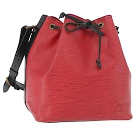 LOUIS VUITTON Epi Petit Noe Sac à épaule Bicolore Noir Rouge M44172