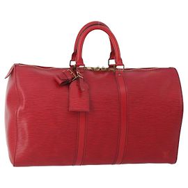 LOUIS VUITTON Epi Keepall 45 Boston Bag Red M42977 LV