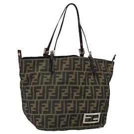 FENDI Zucca Canvas Tote Bag Schwarz Braun