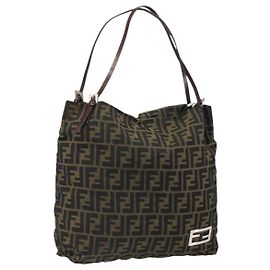 FENDI Zucca Canvas Tote Bag Schwarz Braun