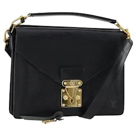 LOUIS VUITTON Epi Biface Clutch Bag Black M52322 LV