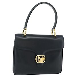 Céline CELINE Hand Bag Leather Navy Gold