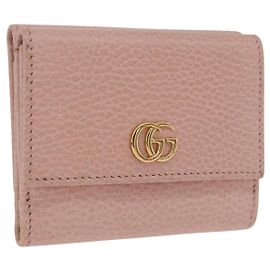 GUCCI GG Marmont Wallet Leather Pink Gold 524672