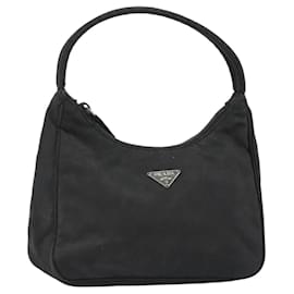 PRADA Hand Pouch Nylon Black Silver