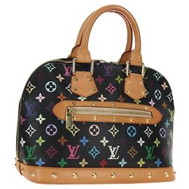 LOUIS VUITTON Monogram Multicolor Alma Hand Bag Black M92646 LV