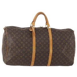 LOUIS VUITTON Monogram Keepall Bandouliere 60 Boston Bag M41412 LV
