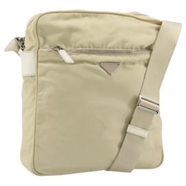 PRADA Shoulder Bag Nylon Ivory Silver