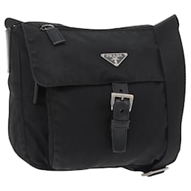 PRADA Shoulder Bag Nylon Black Silver