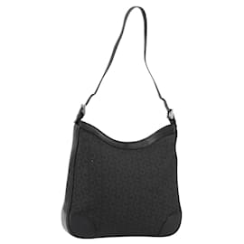 Céline CELINE C Macadam Canvas Shoulder Bag Black Silver