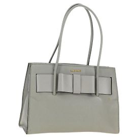 Miu Miu Hand Bag Leather Gray Gold