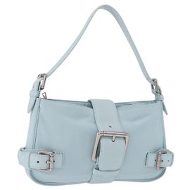 BOTTEGA VENETA Shoulder Bag Nylon Light Blue Silver