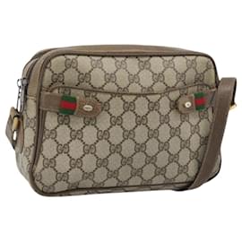 GUCCI GG Supreme Web Sherry Line Bag PVC Beige Gold 904 02 049