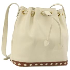 SAINT LAURENT Shoulder Bag Leather Ivory Gold