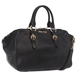 Miu Miu Hand Bag Leather 2way Black Gold