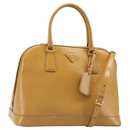 PRADA Hand Bag Leather 2way Beige Gold - Prada