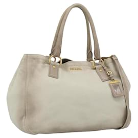 PRADA Tote Bag Leder 2way Beige