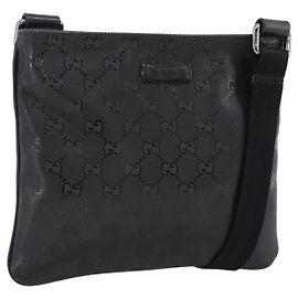 GUCCI GG Implementation Shoulder Bag PVC Black Silver