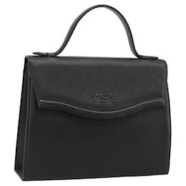 SAINT LAURENT Hand Bag Leather Black Gold