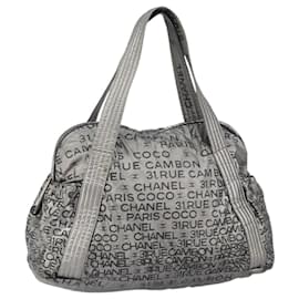 CHANEL Unlimited Tote Bag Nylon Silver CC