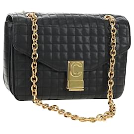 Céline CELINE Chain Shoulder Bag Leather Black Gold