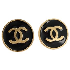 CHANEL Earring metal Gold Tone CC