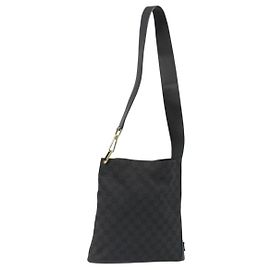 GUCCI GG Canvas Shoulder Bag Black Gold 91761