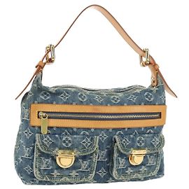 LOUIS VUITTON Monogram Denim Buggy PM Shoulder Bag Blue M95049 LV