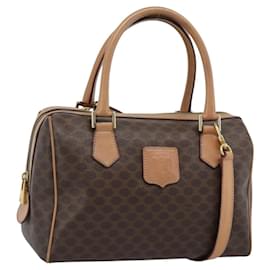 Céline CELINE Macadam Canvas Hand Bag PVC Leather 2way Brown Gold