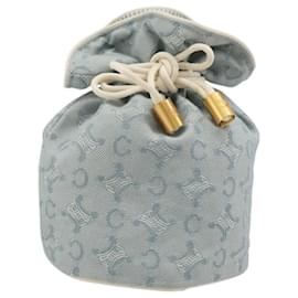 CELINE Pochette en toile C Macadam Bleu Clair - Céline