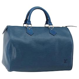 LOUIS VUITTON Epi Speedy 30 Hand Bag Toledo Blue M43005 LV