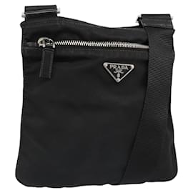 PRADA Shoulder Bag Nylon Black Silver