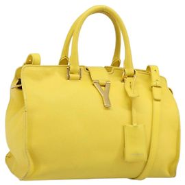 SAINT LAURENT Baby Cabas Handtasche Leder 2way Yellow Gold