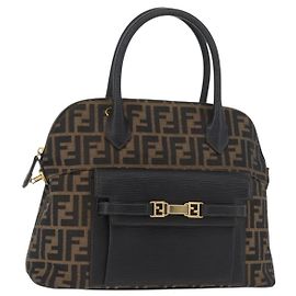 mala de mão FENDI em lona Zucca Preto Castanho