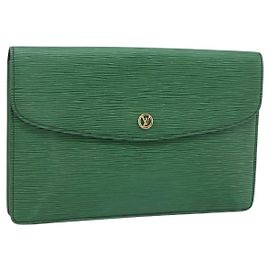 LOUIS VUITTON Epi Montaigne 27 Clutch Bag Green M52654 LV