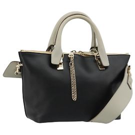 Chloé Chloe Bailey Hand Bag Leather 2way Black Gold