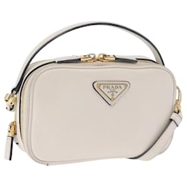 PRADA Hand Bag Leather 2way White Gold