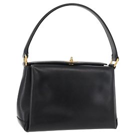 GUCCI Handtasche Leder Schwarz Gold