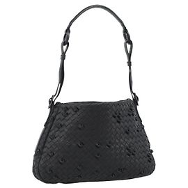 BOTTEGA VENETA INTRECCIATO Shoulder Bag Leather Black 133507