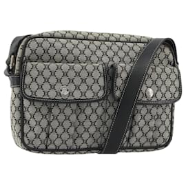 Céline CELINE Macadam Canvas Shoulder Bag Navy Silver