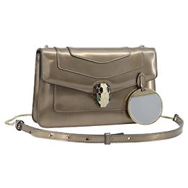 Bulgari BVLGARI Serpenti Shoulder Bag Leather Gold