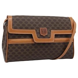 Céline CELINE Macadam Canvas Shoulder Bag PVC Leather Brown Gold