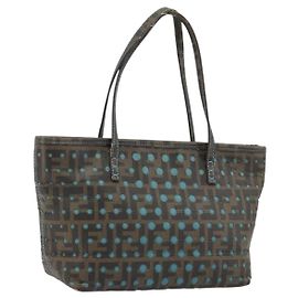 FENDI Zucca Canvas Hand Bag PVC Black Brown