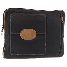 LOEWE Anagram Clutch Bag Leather Black