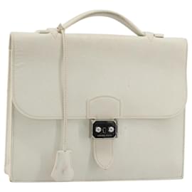 Hermès HERMES Sac Adepeche 27 Hand Bag Leather White Silver