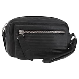 LOEWE Anagram Clutch-Tasche aus Leder Schwarz Silber