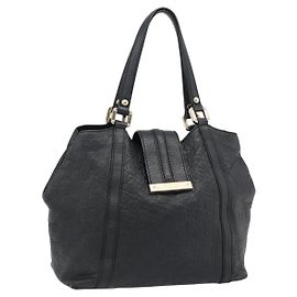 GUCCI Bolsa Tote GG Canvas Guccissima Couro Preto Dourado 233607
