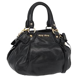 Miu Miu Hand Bag Leather 2way Black Gold